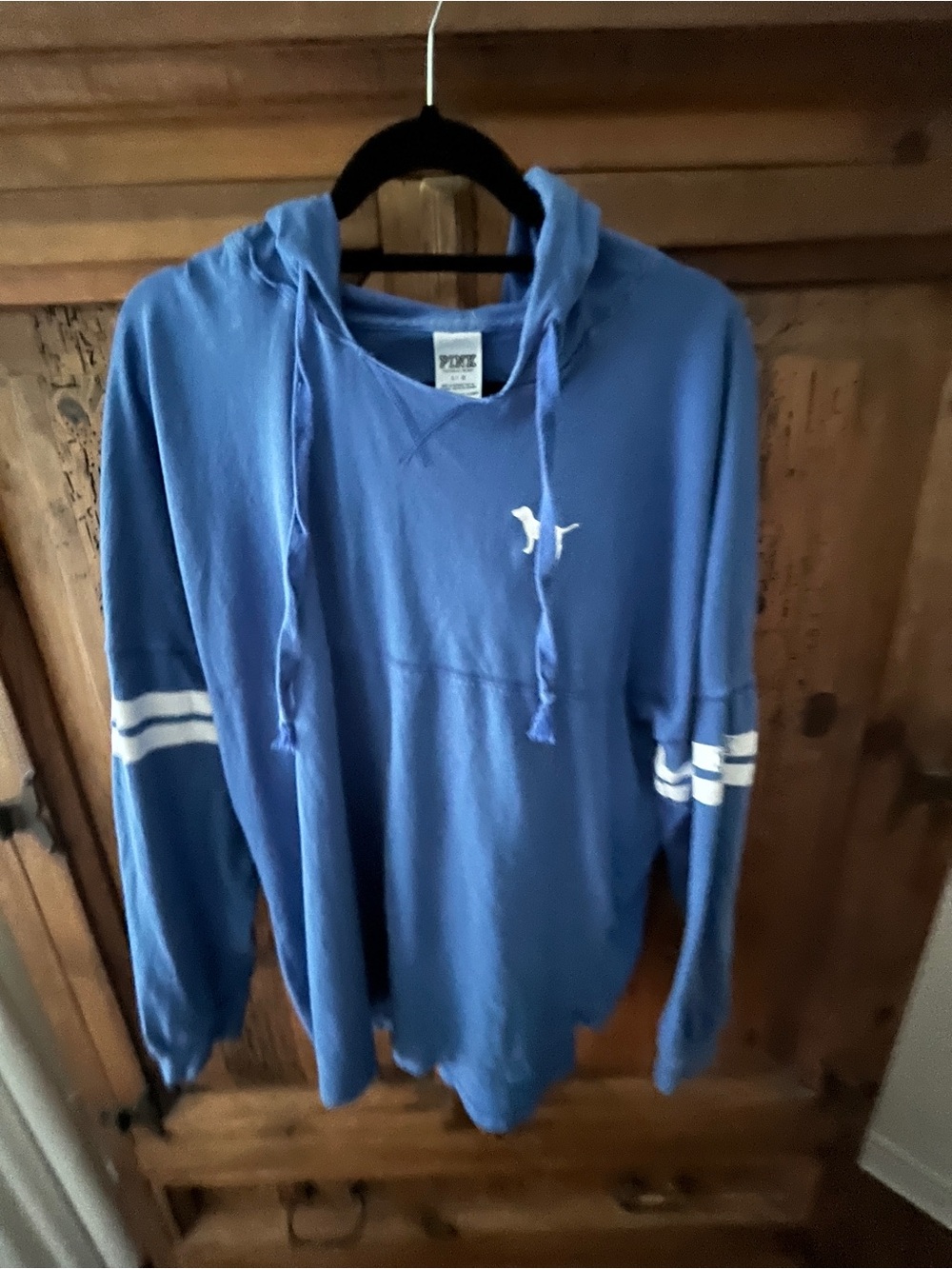 PINK Victoria's Secret by Victoria's Secret Blue Hooded long sleeve